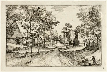Village Road, plate fourteen after Pictures of Farms, Country Houses and Rustic Villages
