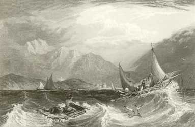 Bombay Harbour - Fishing Boats, in the Monsoon