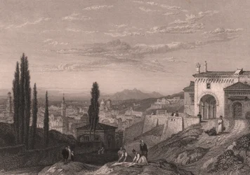Panoramic View of City of Verona from Church of San Zeno in Monte, Veneto, Italy, Steel Engraving by S Fisher after Drawing by Clarkson Stanfield
