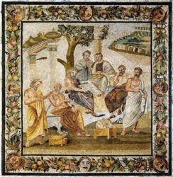 Platonic Academy. Mosaic from Pompeii