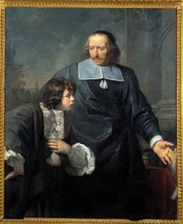 A Preceptor and His Pupil. Painting by Claude Lefebvre (1632-1675)