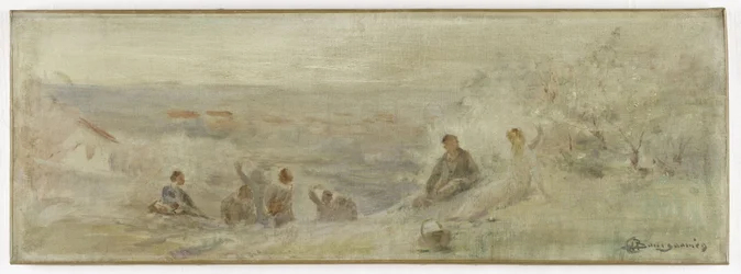 Sketch for the Montreuil-sous-Bois town hall: Landscape - Resting under the trees, in 1892