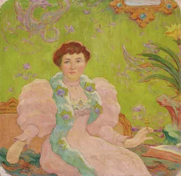 Young Woman in Pink Dress, c.1893