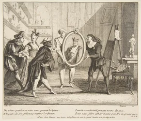 Pierrot and Scaramouche Show the Portrait of Harlequin