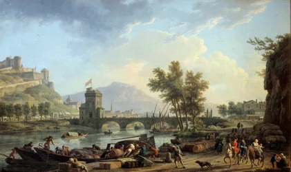 The Approaches of a Drill in 1774. Painting by Joseph Vernet (1714-1789) 1774. Montpellier, Musee Fabre