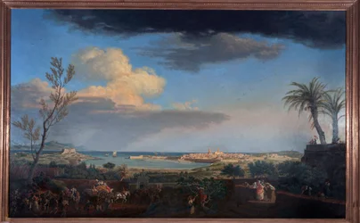 The port of Antibes in Provence seen from the coast of the earth