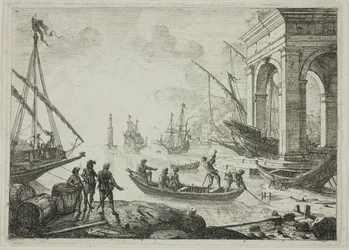 Harbor Scene with a Lighthouse