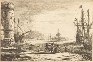 Harbor with a Large Tower