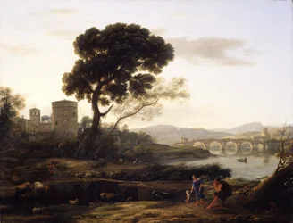 Landscape near Rome with a view of the Ponte Molle