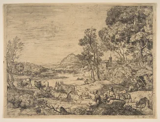 Shepherd and Shepherdess Conversing in a Landscape