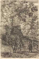 Shepherd with Four Goats