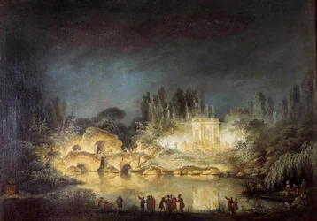Illumination of the Belvedere Pavilion in the Gardens of the Petit Trianon in Versailles