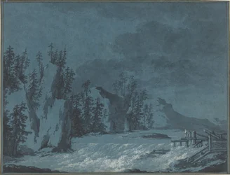 River Rapids by Wooded Cliffs