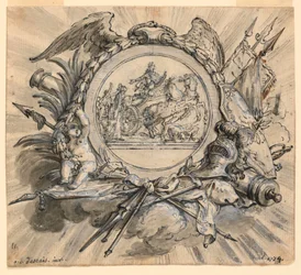 Cartouche with Attributions of War