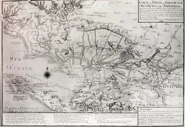 Map of Bas Poitou, Aunis and Saintonge with the Marshes of the Bay of Aiguillon in 1716