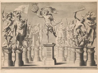 Allegory in Honor of the House of Savoy with Legendary Figures on Pedestals