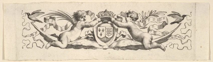 Headband: Two Infants with the Arms of France and Navarre