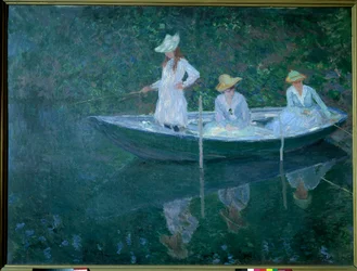 Boat in Giverny or in Norwegian. The Daughters of Madame Hoschede, Germaine, Suzanne and Blanche
