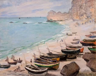 Boats on the beach at Etretat