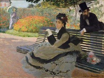 Camille Monet on a Garden Bench
