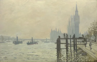 The Thames at Westminster. Around 1871