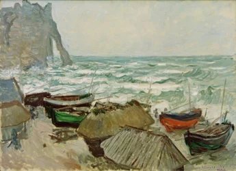 Fishing Boats on the Beach of Etretat