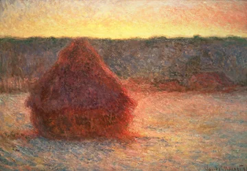 Haystacks at Sunset, Frosty Weather
