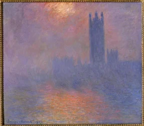 London, The Parliament, Sunlight Breaking Through the Fog