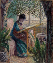 Madame Monet Embroidering