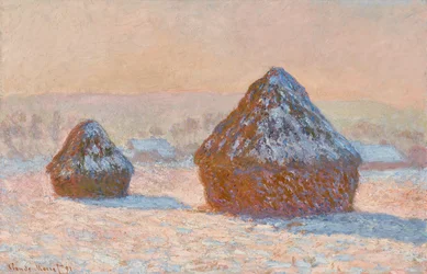 Wheatstacks, Snow Effect, Morning