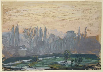 Winter Landscape with Evening Sky