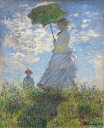 Woman with a Parasol - Madame Monet and Her Son