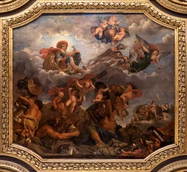 Mars on His Chariot Pulled by Wolves
