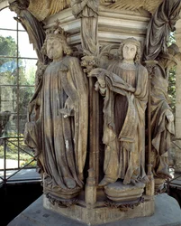 David and Jeremiah. The base of the Well of Moses (sculpture)