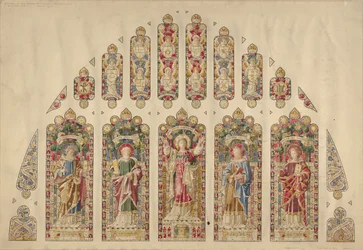 Design for a Multi-paned Stained-glass Window, Church of the Divine Paternity, New York, ca.1898