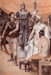 The Quarrel of Achilles and Agamemnon. Illustration by Clement Gontier for Homer