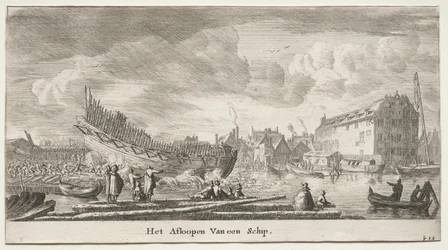 Various Ships and Views of Amsterdam, Part II: Launching a Ship
