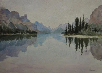 Maligne Lake, Towards Evening, 2016