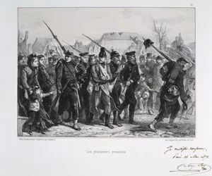 Franco-Prussian War 1870-1871: Prussian prisoners-of-war. From a series of lithographs by Clement August Andrieux