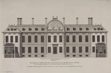 Elevation of Montague House to the court of Great Russell Street, Holborn, c.1725 (engraving)