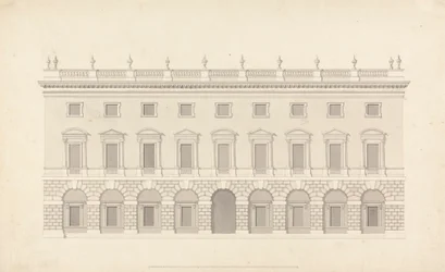 Unidentified Town House: Front Elevation