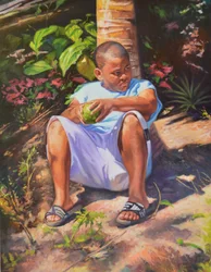 Boy, Breadfruit, Coconut