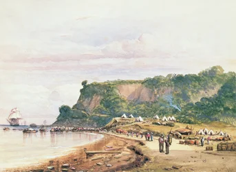 Landing of the British and French Troops at Varua on the Black Sea from H.M.S. Bellerophon, 17th July 1854 in the Crimean War