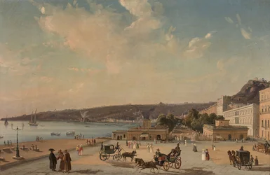 View of the Gardens of Villa Reale, Naples