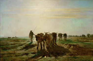 Cattle Walking to Work, Morning, 1855