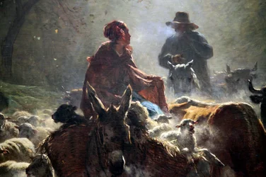 Departure for the Market Autumn Morning, 1859