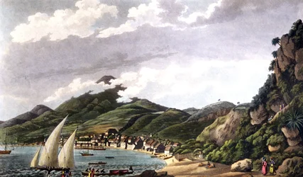View of Saint-Pierre Bay in Martinique