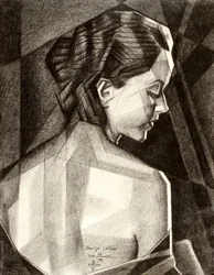 Contemplative Geometric Portrait