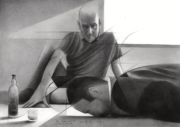 Contemplative Man Drawing