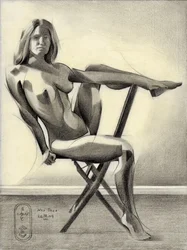 Expressive Seated Nude Figure
